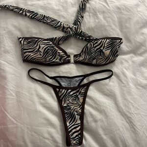 Zebra Print Bikini Set